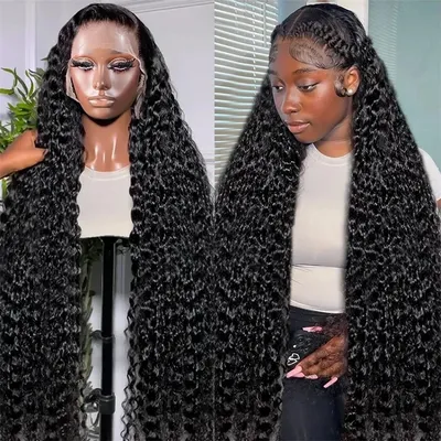 hd lace wig 13x6 human hair Curly bundles Wig For Women choice Pre Plucked 30 40 Inch Loose Deep