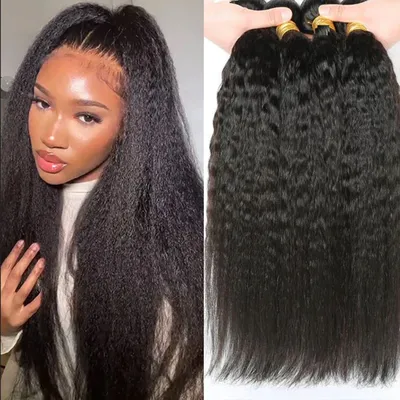 12A Brazilian Yaki Straight Human Hair Weave Bundles Kinky Straight Human Hair Extensions Remy Hair