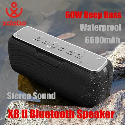 60W Xdobo X8II Bluetooth Speaker TWS Wireless Portable Subwoofer Waterproof 6600mAh Powerful Bass