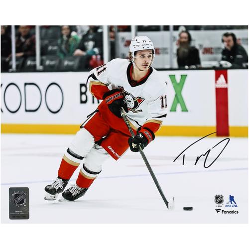 Trevor Zegras Anaheim Ducks signiertes 2022 Reverse-Retro-Trikot mit Puck-Fotografie, 20,3 x 25,4 cm