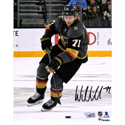 Signiertes Eiskunstlauffoto von William Karlsson, Vegas Golden Knights, 20,3 x 25,4 cm, schwarzes Trikot Image