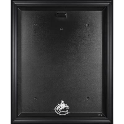 Schwarzer Trikot-Vitrine mit Logo der Vancouver Canucks im Rahmen Image