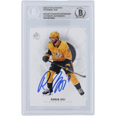 Roman Josi Nashville Predators Autogrammkarte 2020–21 Upper Deck SP Authentic #72 Beckett Fanatics bezeugte authentifizierte Karte Image