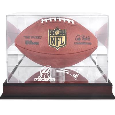 Vitrine mit Mahagoni-Logo für den Football der New England Patriots 2018 AFC Champions Image