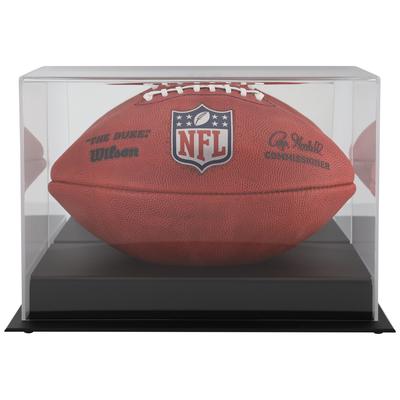 Fußball-Vitrine aus Acryl mit schwarzem Sockel und verspiegelter Rückseite mit mattem Finish Image