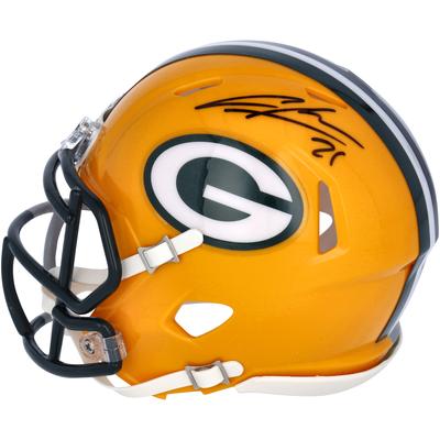 Signierter Riddell Half & Half Speed Minihelm von Charles Woodson, Las Vegas Raiders – Unterschrift auf der Green Bay Seite Image