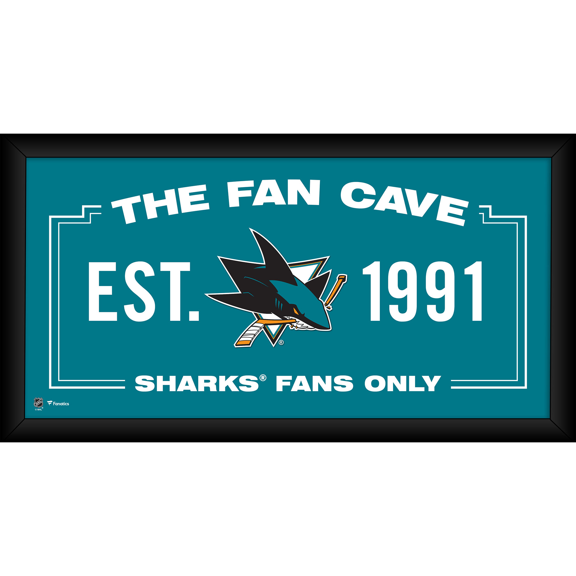 San Jose Sharks – Gerahmte 10 x 20 Zoll große Fan-Cave-Collage Image