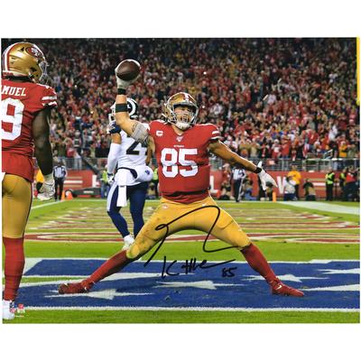 Signiertes 16 x 20 Zoll großes Touchdown-Spike-Foto von George Kittle von den San Francisco 49ers Image