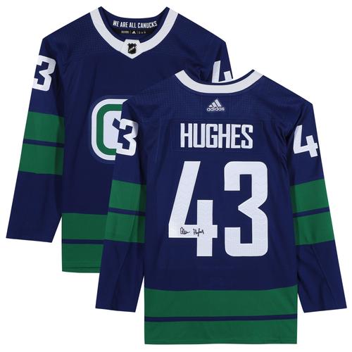 Quinn Hughes Vancouver Canucks signiertes blaues alternatives authentisches Adidas-Trikot