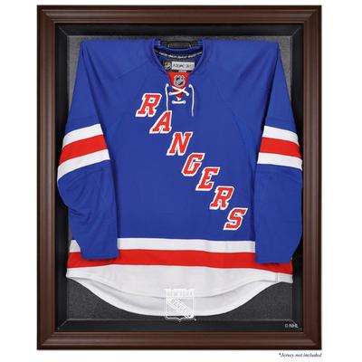 Vitrine mit Logo-Trikot der New York Rangers in Braun mit Rahmen Image