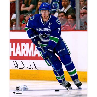 Henrik Sedin, Vancouver Canucks, signiertes Eiskunstlauffoto, 20,3 x 25,4 cm, blaues Trikot Image
