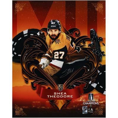 Shea Theodore Vegas Golden Knights 2023 Stanley Cup Champions signiertes 16" x 20" Misfits Panel-Foto Image