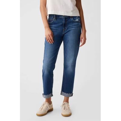 Gap Womens Blue Mid Rise Slim Fit Ankle Length Girlfriend Jeans - Blue