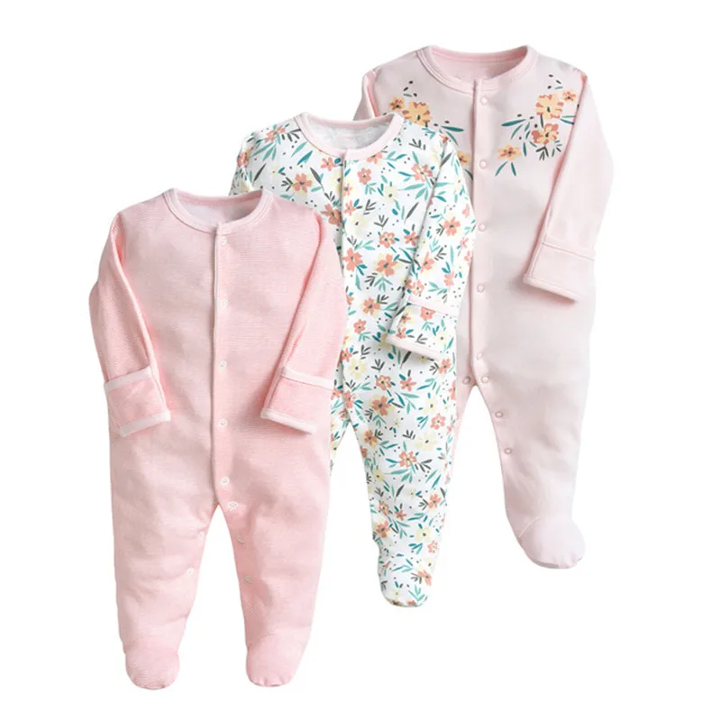 3 Teile/los Neue Frühling Herbst Marken Neugeborenen Kinder Kleidung Baby Junge Mädchen Baumwolle Kleidung Lange-Sleeve 0-12M Baby Strampler Image