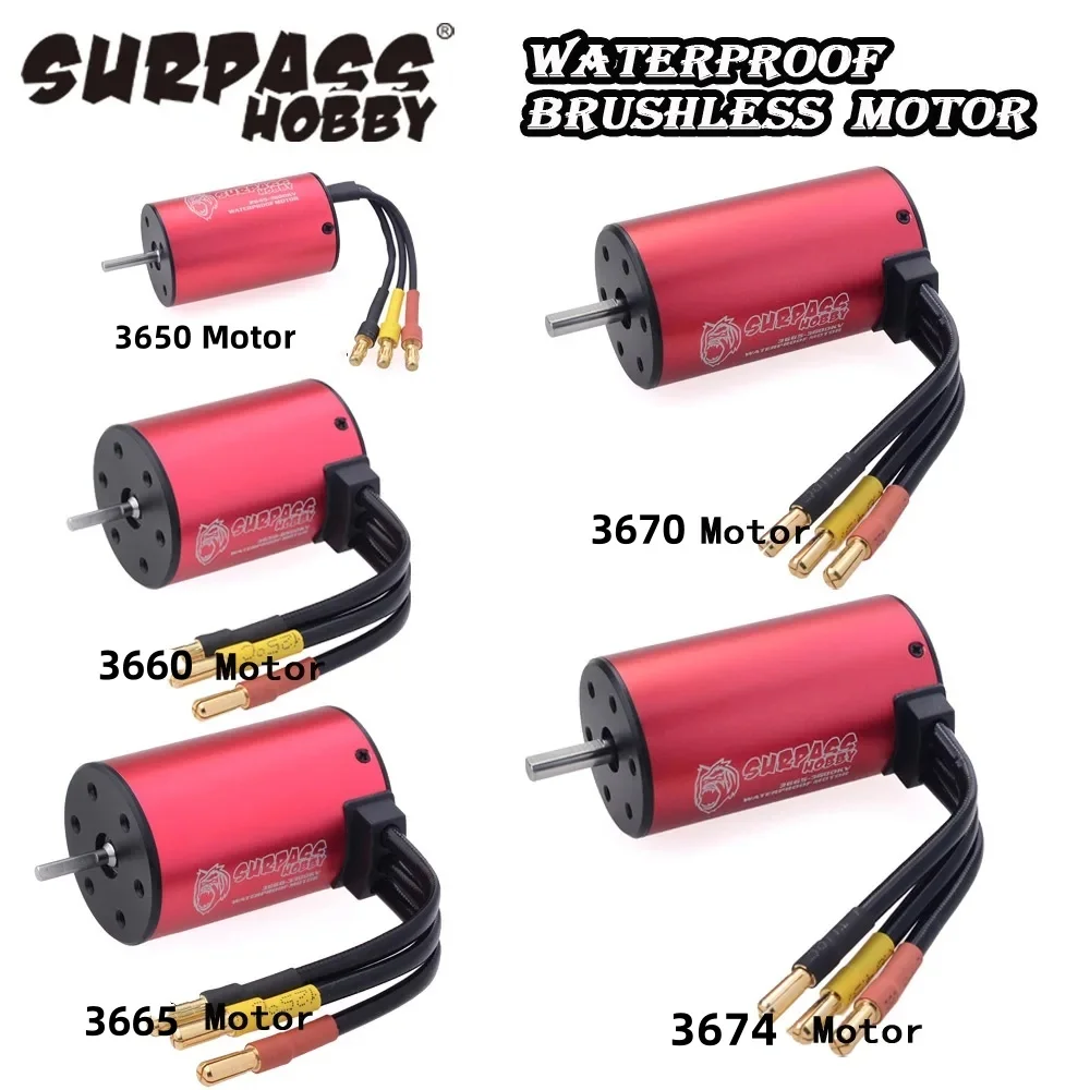 Surpass Hobby Wasserdichter bürstenloser Motor KK 3650 3660 3665 3670 3674 für 1/8 1/10 RC Car Racing Off-Road Wltoys MJX hglrc Boot Image