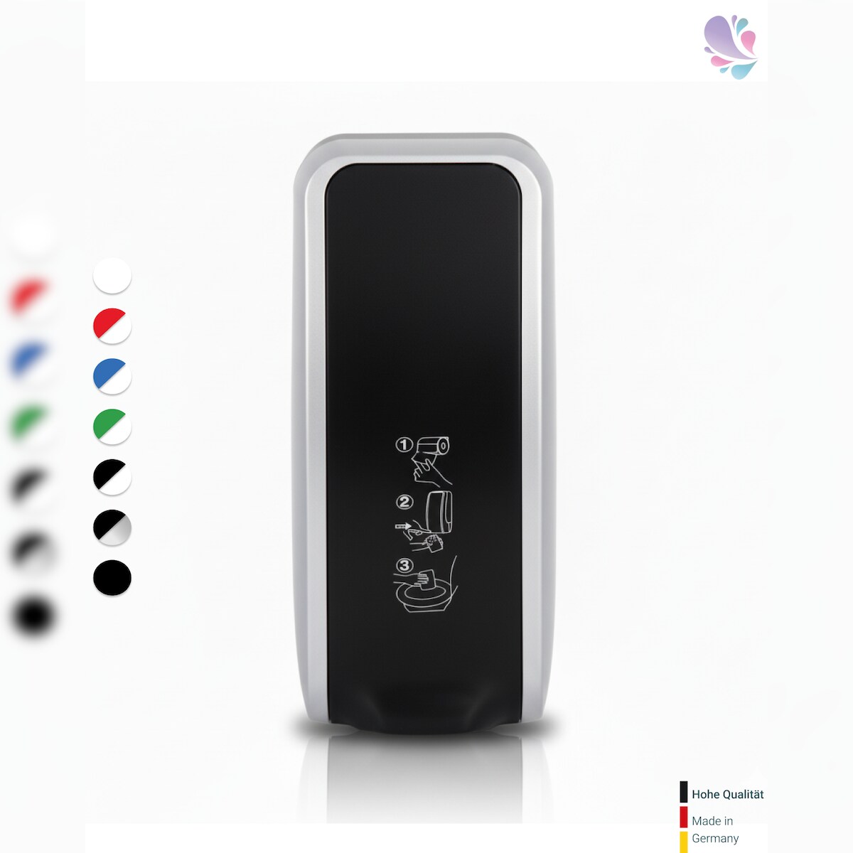 Blanc HYGIENIC Spender für Toilettensitzreinigung MANUELL bis zu 1.000 Anwendungen je 1-Liter, blitzschneller Kartuschenwechsel, Blanc Cosmos Image