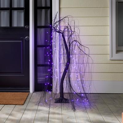 4-ft. Pre-Lit Willow Tree by BrylaneHome in Black