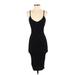 Fashion Nova Cocktail Dress - Midi Scoop Neck Sleeveless: Black Dresses - Women's Size Small