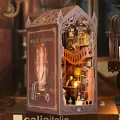 Kit di inserti per angolo di libri fai-da-te Kit di costruzione per casa delle bambole in legno Casa magica Casa Fermalibri con luci a LED Scaffale Decorazione della casa Regalo