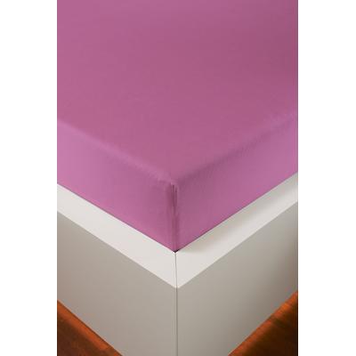 Spannbettlaken BELLANA "Melone in Gr. 70x140, 90x200, 140x200 oder 180x200 cm", pink, B:140-160cm L:200cm, Mako-Jersey, Obermaterial: 100% Baumwolle, Laken, Baumwolle, Matratzen bis 25cm Höhe, Spannbetttuch auch für Kinder Image