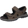 Sandale WALDLÄUFER "H-Taro", Herren, Gr. 11 (46), grün (khaki, braun), Nubukleder, Basic, Schuhe, Sommerschuh, Klettschuh, Freizeitsandale, mit Profilsohle, H-Weite