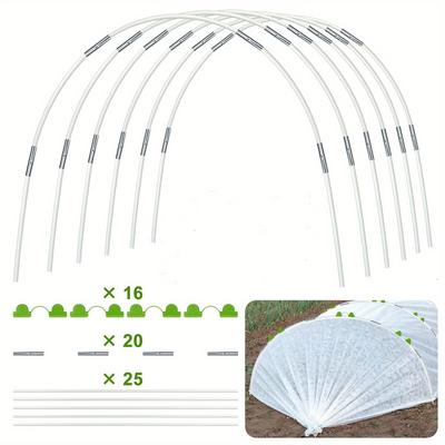 "TEMU 61pcs Fiberglass Greenhouse Clamps Set, 43" Width Support, Durable Plastic, Rust-proof Plant Holder Kit For Garden Structures" Image