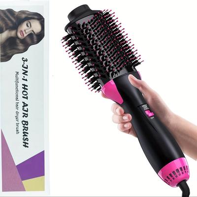 TEMU 3 In 1 Hair Dryer Brush - Hot Air Brush With Blow Dryer Brush With Negative Ion, , Hair Dryer, Hair Straighteners, Hair Wrapper