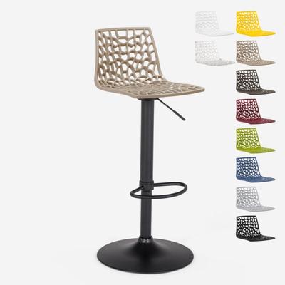 Verstellbarer Barhocker mit mattschwarzer Basis Grand Soleil Spider Matt - Beige Jute Image