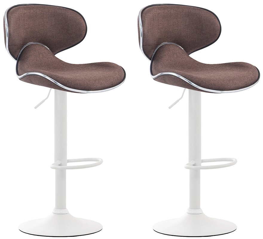 CLP 2er Set Barhocker Las Vegas V2 Stoff braun/weiß Image