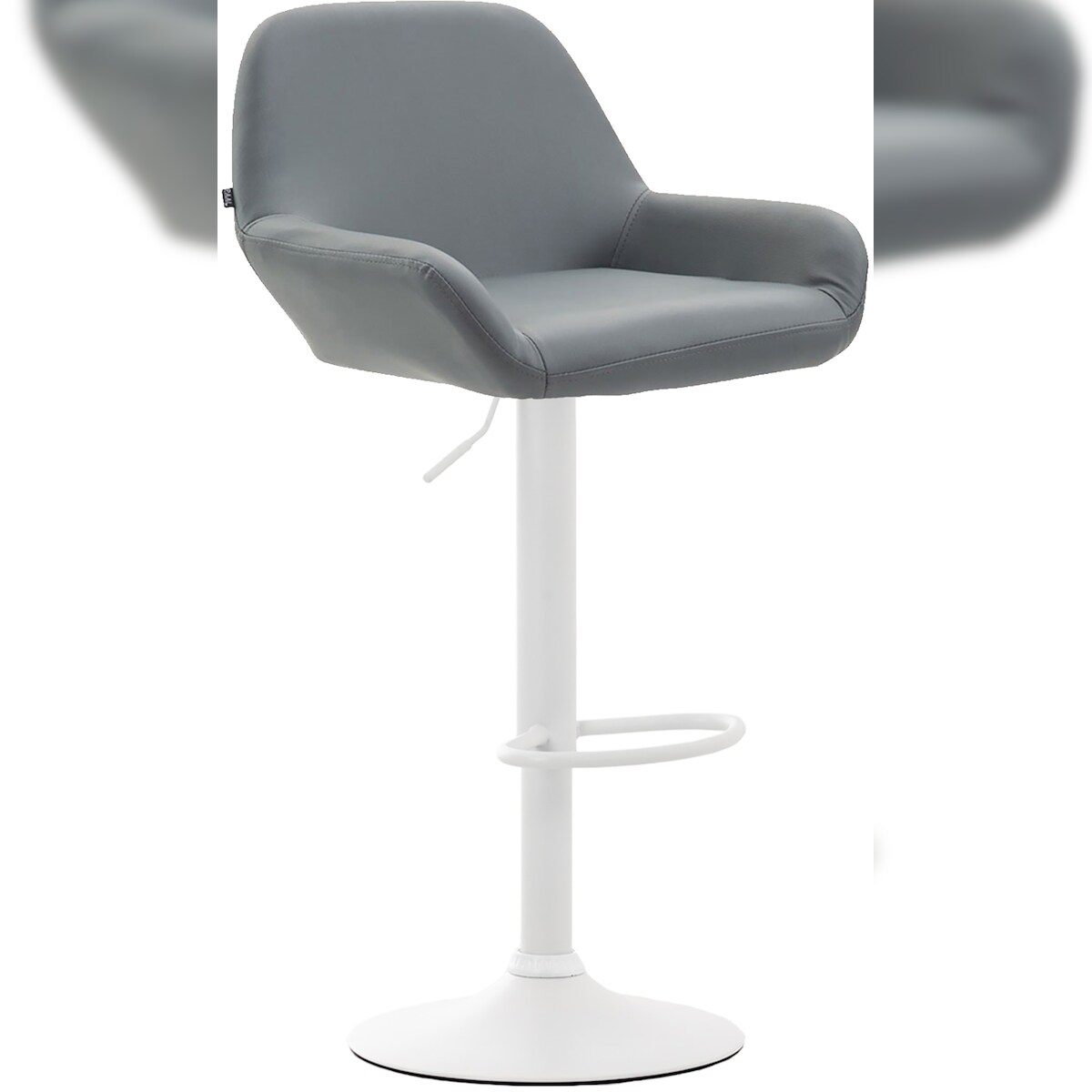 CLP Barhocker Braga Kunstleder grau/weiß Image