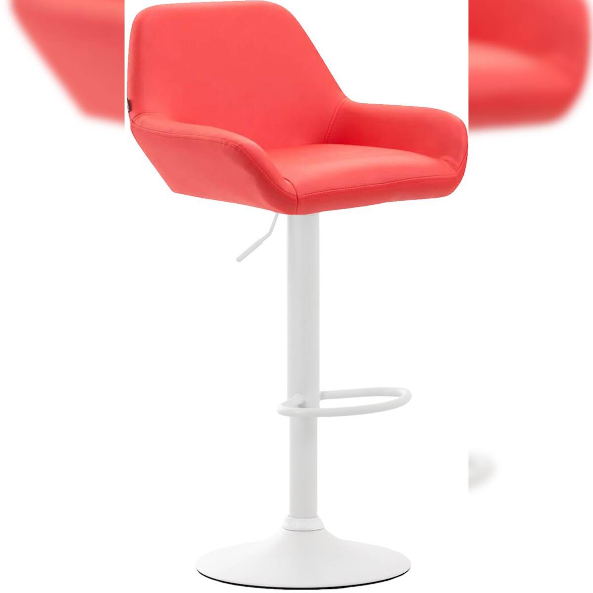 CLP Barhocker Braga Kunstleder rot/weiß Image