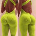 Per donna Tuta da Ginnastica Tuta da allenamento Tutina Retro incrociato Tinta unica Leggings Body Pagliaccetto Nero Bianco Spandex Allenamento in Palestra Fitness Yoga Vita Alta Elasticità 4 vie