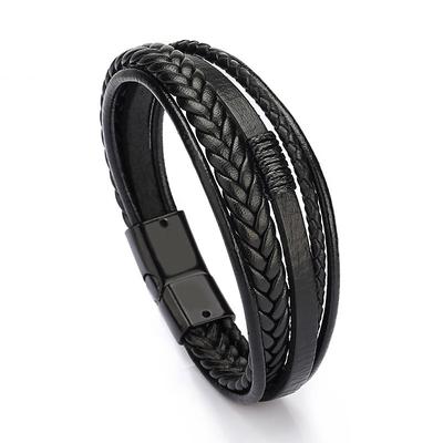 Men's Leather Bracelet Classic Imagine Stylish Simple Ethnic Fashion Casual / Sporty Leatherette Bracelet Jewelry Black / Brown For School Gift Daily Prom Festival