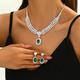 Bridal Jewelry Sets Two-piece Suit Imitation Diamond 1 Necklace Earrings Women's Classic Sweet Lovely Briolette Drop Precious Diamond Water Drop Jewelry Set For Wedding Gift