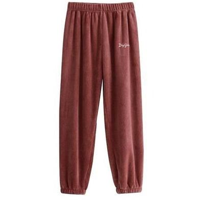 Women's Pajamas Pants Letter Plush Casual Comfort Home Daily Bed Coral Fleece Coral Velvet Warm Pant Fall Winter Home Outfits