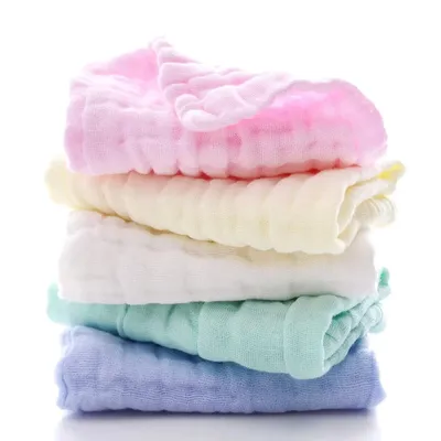 Cotton Square Face Towel 5piece/set Muslin Baby Stuff for Newborns Gauze Baby Wipes Wash Cloths