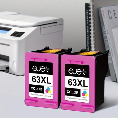 TEMU 2-pack 63 Tricolor Remanufactured Ink Cartridge Replacement For 63 Works With 1112, 2130, 3630 Series; 4510, 4520 Series; 3830, 4650, 5200 Series