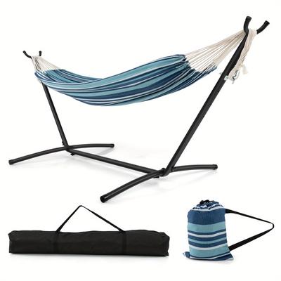 TEMU Safstar Portable Indoor Outdoor 2-person Double Hammock Set W/ Stand And Carrying Cases