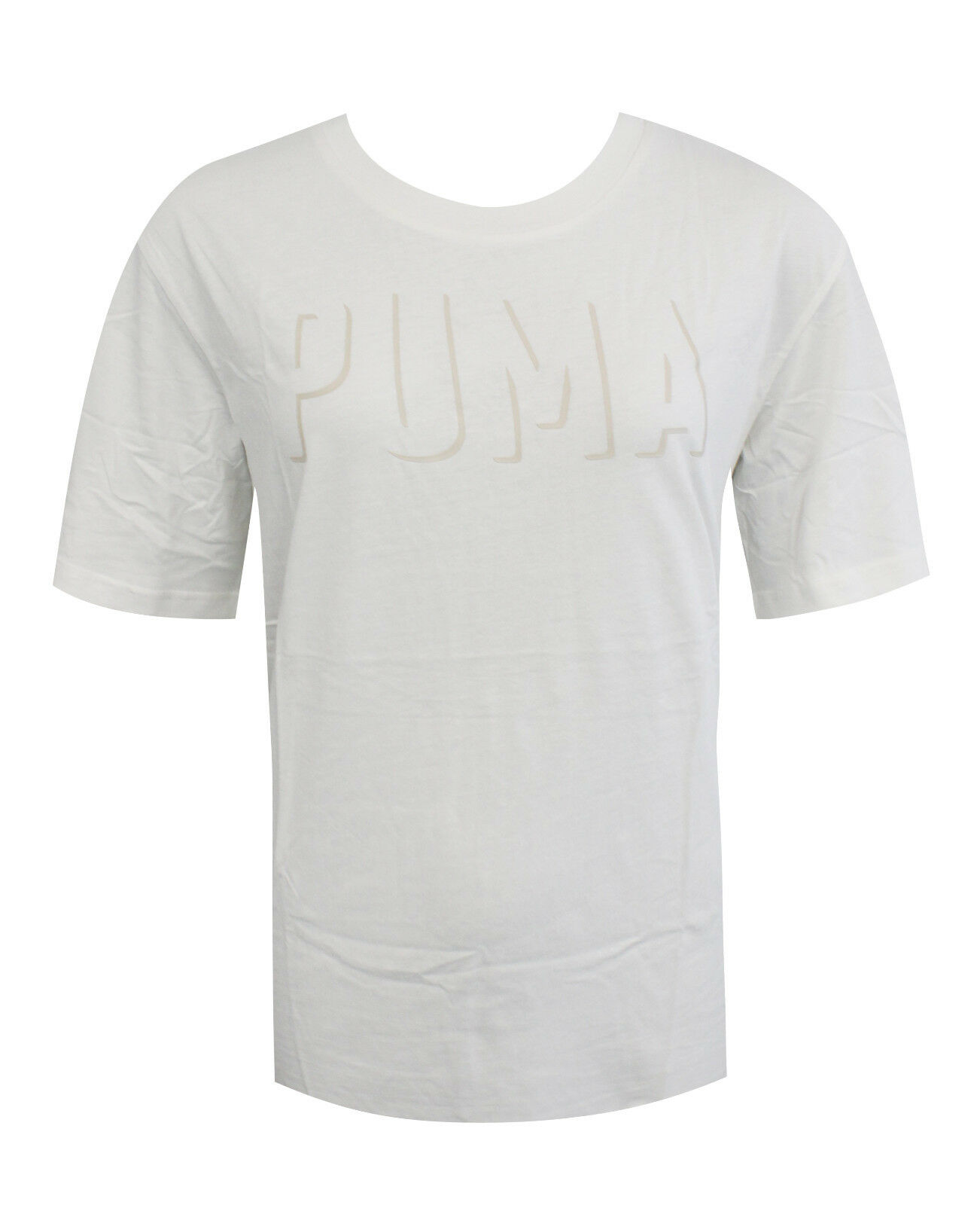 Puma Fusion Eurongated Cotton White Womens T-Shirt Top T-Shirt 592360 21 RW44 Image