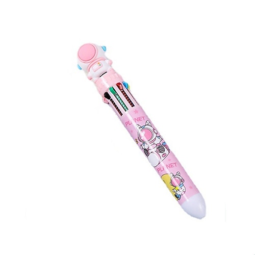 4 stücke student astronaut 10-farbe kugelschreiber student notebook 10-farbe stift kreative astronaut presse mehrfarbigen stift Image