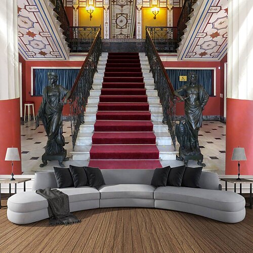 Vintage Innenschloss Wandteppich Wand Kunst große Wandteppich Wandbild Dekor Fotografie Hintergrund Decke Vorhang Haus Schlafzimmer Wohnzimmer Dekoration Wandtuch XXL Natur Image