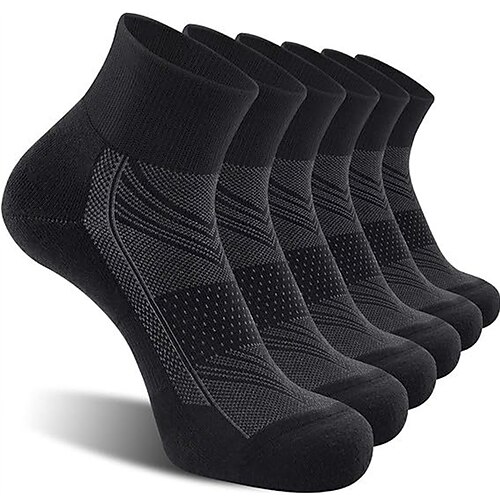 Herren 6 Stück Mehrfachpackungen Socken Laufsport Socken Freizeitsocken Schwarz Weiß Farbe Farbblock Sport Natur Täglich Urlaub Grundlegend Mittel Frühling Herbst Modisch Brautkleider schlicht Image