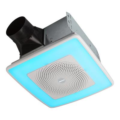 Broan ChromaComfort Bathroom Exhaust Fan with LED Light and Sensonic Bluetooth Speaker SPK110RGBL - 110 CFM