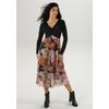 Midikleid ANISTON SELECTED, Damen, Gr. 38, N-Gr, bunt (schwarz, mauve, orange, braun, ocker, lila), Single Jersey, Mesh, Obermaterial: 95% Polyester, 5% Elasthan. Futter: 100% Polyester. Rock: 95% Polyester, 5% Elasthan, bedruckt, geblümt, feminin,...