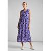 Maxikleid STREET ONE, Damen, Gr. 36, EURO-Größen, blau (violet blau), Web, Stoff, Oberstoff: 100% Baumwolle; Unterstoff: 100% Viskose, bedruckt, casual, normal lang, Rundhals, ohne Ärmel abgesteppt, Kleider, im Tunika-Style