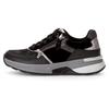 Keilsneaker GABOR ROLLINGSOFT, Damen, Gr. 40, schwarz (schwarz kombiniert), Leder, Lederimitat, sportlich, Schuhe Sneaker, Keilabsatz, Freizeitschuh, Halbschuh, Schnürschuh, Kontrastbesätze