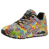 Sneaker SKECHERS "UNO-INFINITE DRIP JEN STARK", Damen, Gr. 41, bunt (mehrfarbig), Lederimitat, kontrastfarbene Details, modisch, Schuhe Sneaker, Freizeitschuh, Halbschuh, Schnürschuh mit Luftkissen-Dämpfung