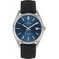 Quarzuhr JACQUES LEMANS "Derby", schwarz (schwarz, dunkelblau), Armbanduhren, Damen, Armbanduhr, Damenuhr, analog, Datum, Lederarmband