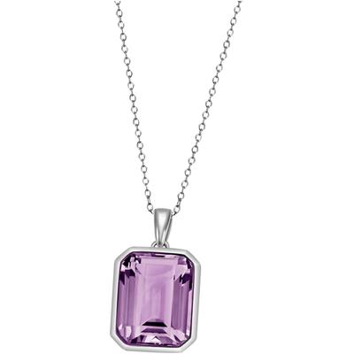 Kette mit Anhänger FIRETTI "Schmuck Geschenk Silber 925 Halsschmuck Halskette Ankerkette Quadrat", bunt (silberfarben, lila), Halsketten, Damen, Silber 925 (Sterlingsilber), L: 45cm B: 1,1mm, mit Amethyst oder Topas, B:1,1mm Image