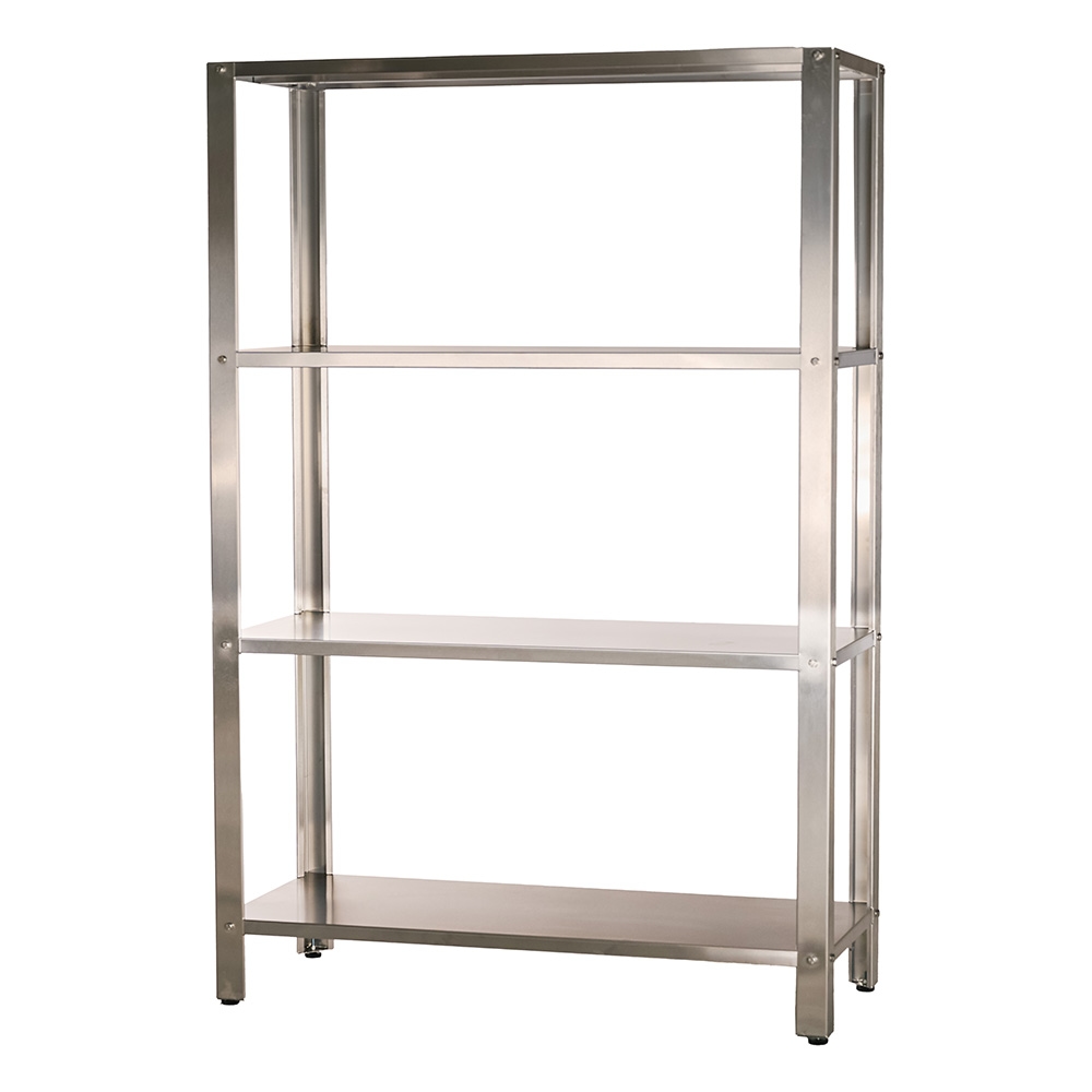 Romux® Edelstahlregal mit 4 Regal Glatten 1000x500x1800 mm | Metallregal für Küche mit 4 Böden | Metallregale für Gastronomie Image